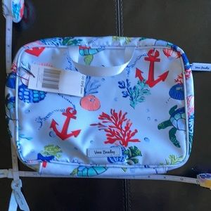 Vera Bradley Lighten Up Zip Around Cosmetic Tote Anchors Aweigh.